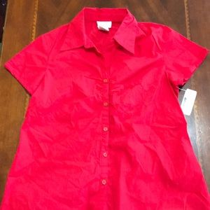 NWT Oh! Mamma Red Button Up Shirt